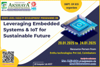 State Level Faculty Development Programme on Leveraging Embedded Systems & IoT for Sustainable Future 2025 Faculty Development Program Poster